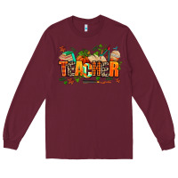 Burgundy fall teacher Long Sleeve Tee - AdoDesignShop