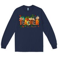 Navy fall teacher Long Sleeve Tee - AdoDesignShop