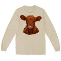 Mushroom red angus calf Long Sleeve Tee - RanaPortraitStore