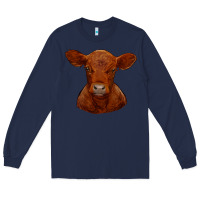 Navy red angus calf Long Sleeve Tee - RanaPortraitStore