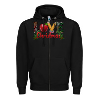 Black love christmas teacher Zipper Hoodie - RanaPortraitStore