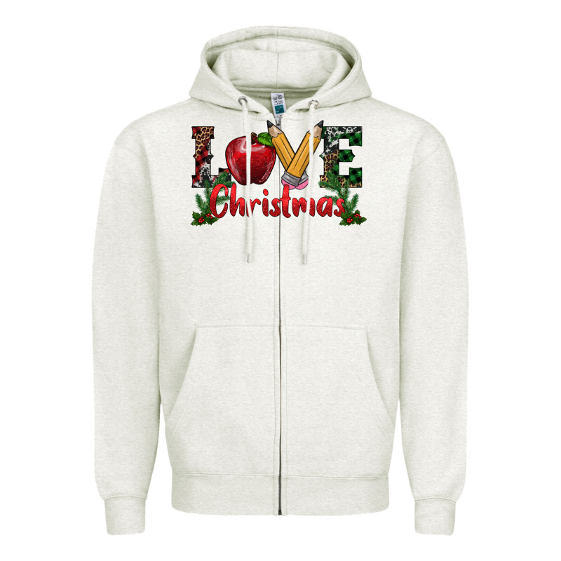Love Christmas Teacher Zipper Hoodie by RanaPortraitStore | Teevron