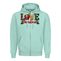 Seafoam love christmas teacher Zipper Hoodie - RanaPortraitStore