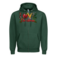 Sports Green love christmas teacher Zipper Hoodie - RanaPortraitStore
