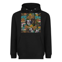 Black western two cute heifers seamless pattern Heavyweight Hoodie - HRA Design Shop