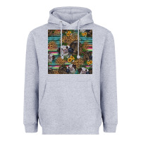 Heather Grey western two cute heifers seamless pattern Heavyweight Hoodie - HRA Design Shop