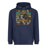 Navy western two cute heifers seamless pattern Heavyweight Hoodie - HRA Design Shop