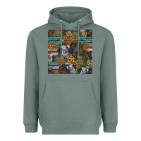 Sage western two cute heifers seamless pattern Heavyweight Hoodie - HRA Design Shop