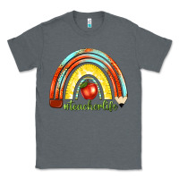 Charcoal Heather teacher life with rainbow Classic Tee - texasbilliewilder