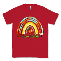 Red teacher life with rainbow Classic Tee - texasbilliewilder