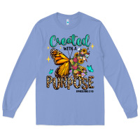 Colony Blue created with a purpose ephesians 2 10 Long Sleeve Tee - RanaPortraitStore