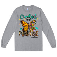 Heather Grey created with a purpose ephesians 2 10 Long Sleeve Tee - RanaPortraitStore