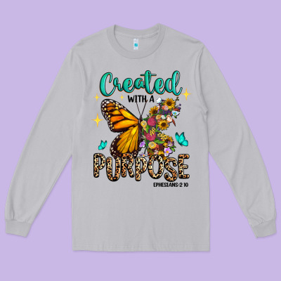 Long Sleeve Tee created with a purpose ephesians 2 10