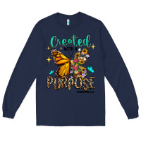 Navy created with a purpose ephesians 2 10 Long Sleeve Tee - RanaPortraitStore