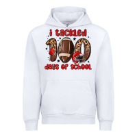 White i tackled 100 days of school Urban Hoodie - MaliasSmallBusiness