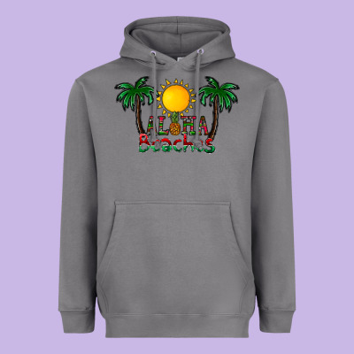 Aloha Beaches Heavyweight Hoodie Designed By Cowhidedigitalart