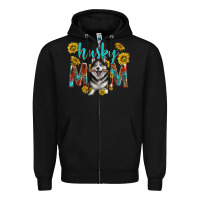 Black western alaskan husky mom Zipper Hoodie - texasbilliewilder