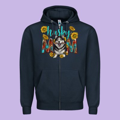 Western Alaskan Husky Mom Zipper Hoodie Designed By Texasbilliewilder