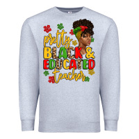 Heather Grey pretty black and educated teacher Premium Sweatshirt - Artiststas
