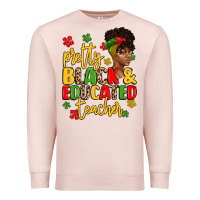 Pale Pink pretty black and educated teacher Premium Sweatshirt - Artiststas