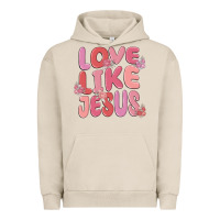 Pigment French Oak love like jesus Urban Hoodie - MaliasSmallBusiness