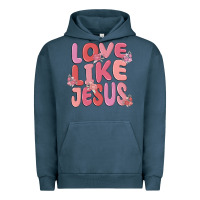 Pigment Midnight Navy love like jesus Urban Hoodie - MaliasSmallBusiness