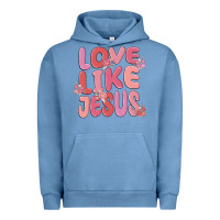 Pigment Pebble Blue love like jesus Urban Hoodie - MaliasSmallBusiness