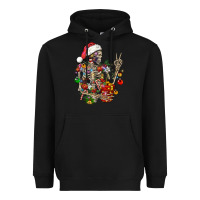 Black Christmas lights and skeleton Heavyweight Hoodie - FaDigitalArtStudio