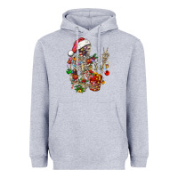 Heather Grey Christmas lights and skeleton Heavyweight Hoodie - FaDigitalArtStudio