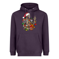 Plum Christmas lights and skeleton Heavyweight Hoodie - FaDigitalArtStudio