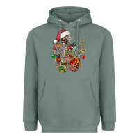 Sage Christmas lights and skeleton Heavyweight Hoodie - FaDigitalArtStudio