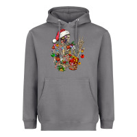 Storm Christmas lights and skeleton Heavyweight Hoodie - FaDigitalArtStudio