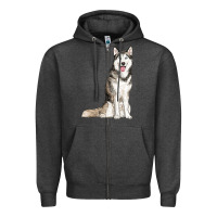 Charcoal Heather husky Zipper Hoodie - RanaPortraitStore