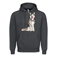 Smoke husky Zipper Hoodie - RanaPortraitStore