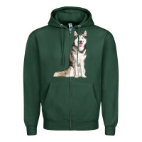 Sports Green husky Zipper Hoodie - RanaPortraitStore