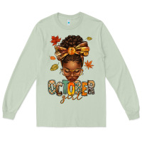 Matcha october girl afro woman fall Long Sleeve Tee - texasbilliewilder
