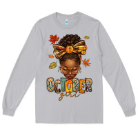 Moon Dust october girl afro woman fall Long Sleeve Tee - texasbilliewilder