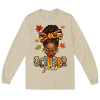 Mushroom october girl afro woman fall Long Sleeve Tee - texasbilliewilder