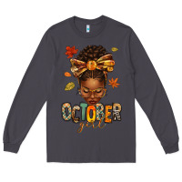 Smoke october girl afro woman fall Long Sleeve Tee - texasbilliewilder