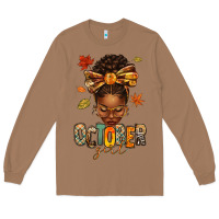 Toasted Coconut october girl afro woman fall Long Sleeve Tee - texasbilliewilder