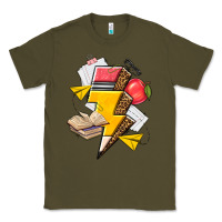 Army Green teacher lightning bolt Classic Tee - texasbilliewilder