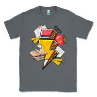 Charcoal Heather teacher lightning bolt Classic Tee - texasbilliewilder