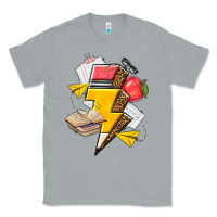 Heather Grey teacher lightning bolt Classic Tee - texasbilliewilder