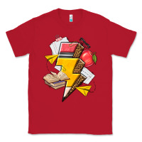 Red teacher lightning bolt Classic Tee - texasbilliewilder
