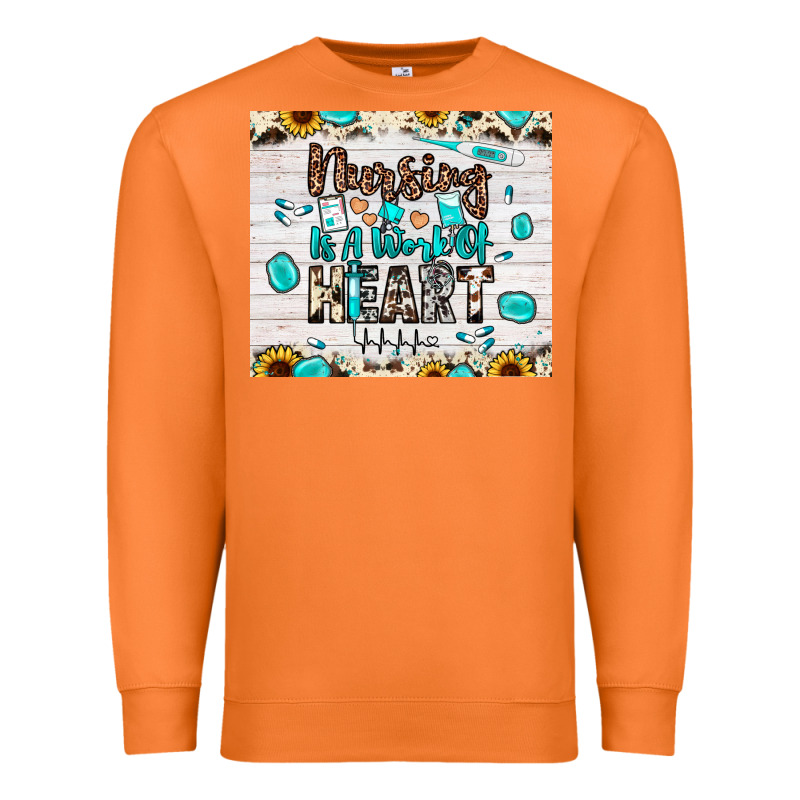 Nursing Is A Work Of Heart Premium Sweatshirt by JahusDesignShop | Teevron