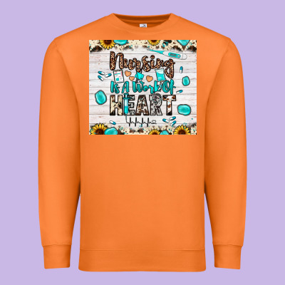 Nursing Is A Work Of Heart Premium Sweatshirt Designed By Jahusdesignshop