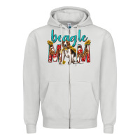 Dove Grey western beagle mom Zipper Hoodie - texasbilliewilder