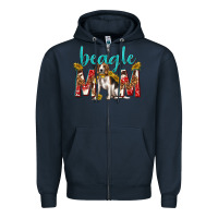 Navy western beagle mom Zipper Hoodie - texasbilliewilder