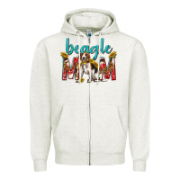 Oatmeal Heather western beagle mom Zipper Hoodie - texasbilliewilder