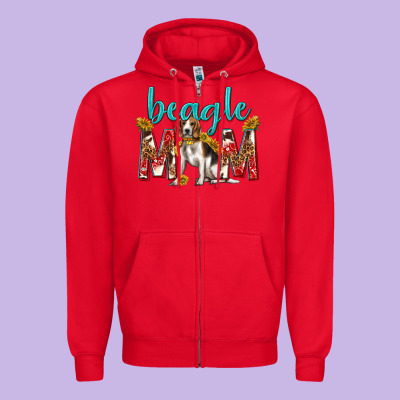 Western Beagle Mom Zipper Hoodie Designed By Texasbilliewilder
